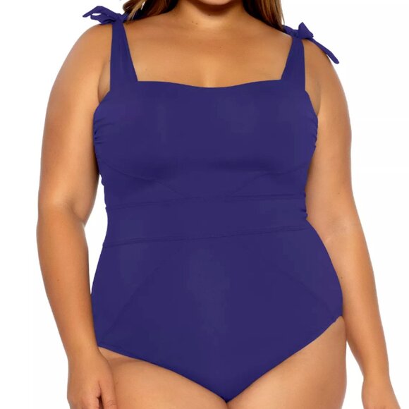 NWT! Becca Etc Santorini Shoulder Tie One Piece Swimsuit NEW! - Picture 1 of 2